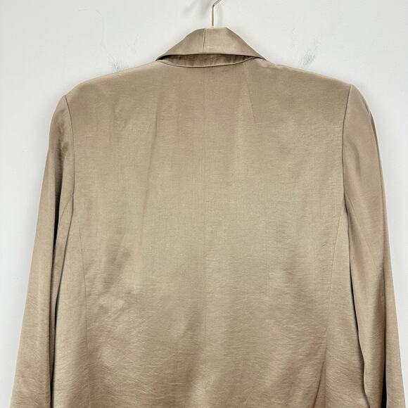 Madewell Satin Oversized Blazer Jacket Matchstick Beige Viscose Blend US 4 NWT - Picture 12 of 16